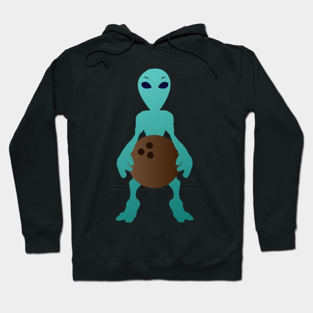 Alien Play Bowling Hoodie by moclan